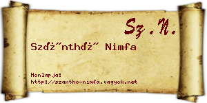 Szánthó Nimfa névjegykártya